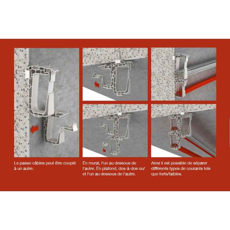 Support clipsable câbles gris mini KPP 20C - L'unité